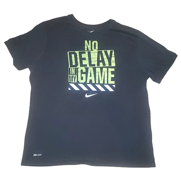 Nike Other - The Nike Tee Dri-Fit Athletic Cut No Delay In My Game Graphic Black T-Shirt XXL
